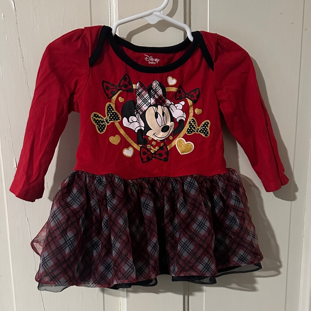 Disney Minnie Mouse Red and Black Plaid Dress